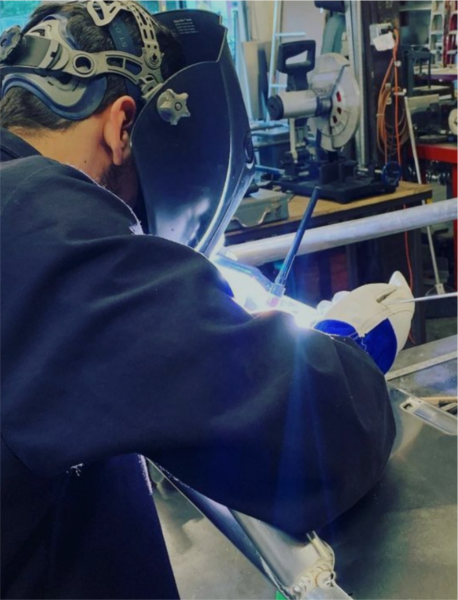 Rogue Gear Works Welding on a raft frame