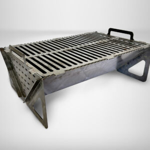 Collapsible camp grill for rafting and camping